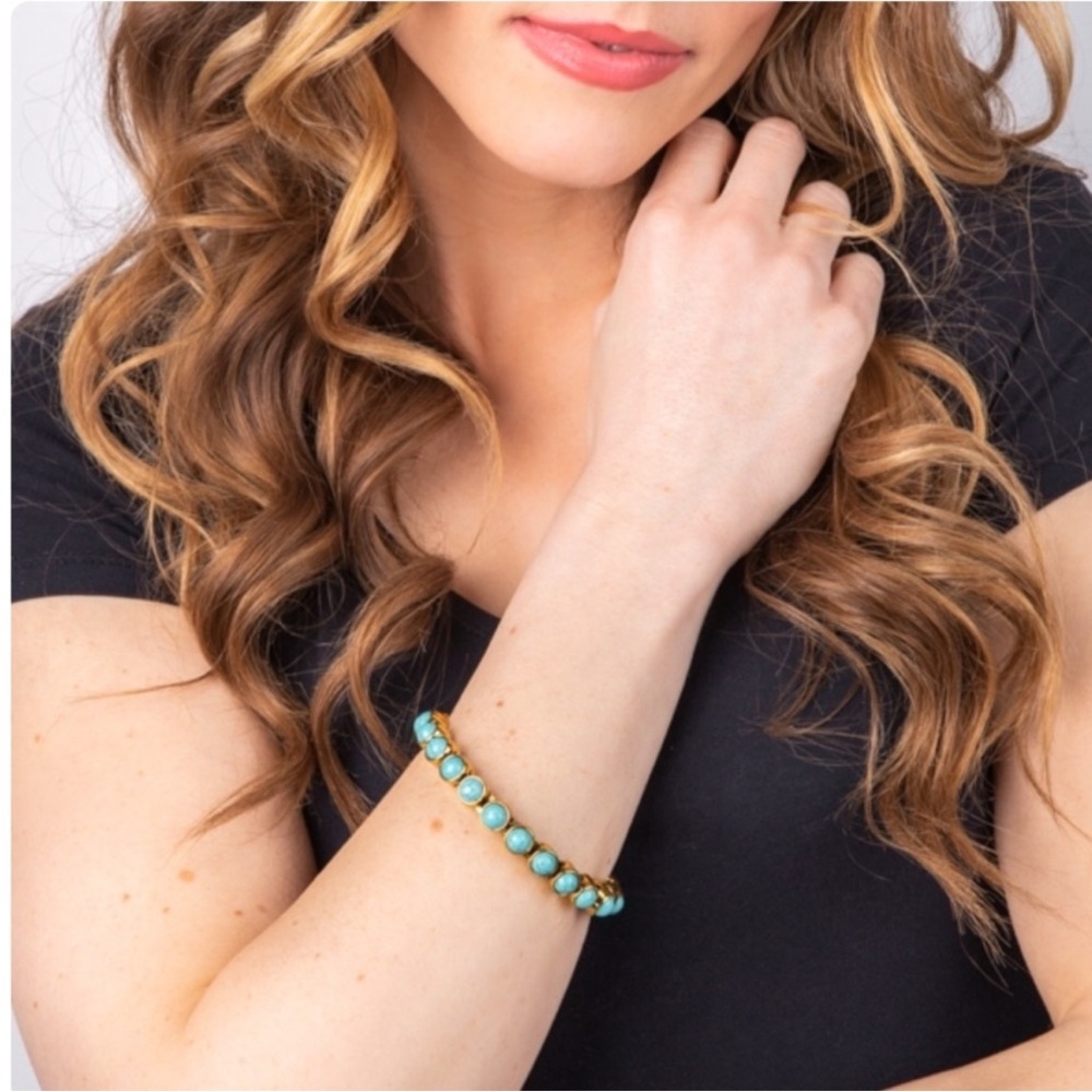 NEW Gold and Turquoise Magnetic Bracelet - Picture 2 of 6